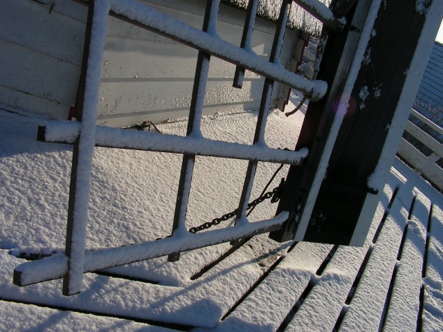 gladde molenstelling met sneeuw stelling